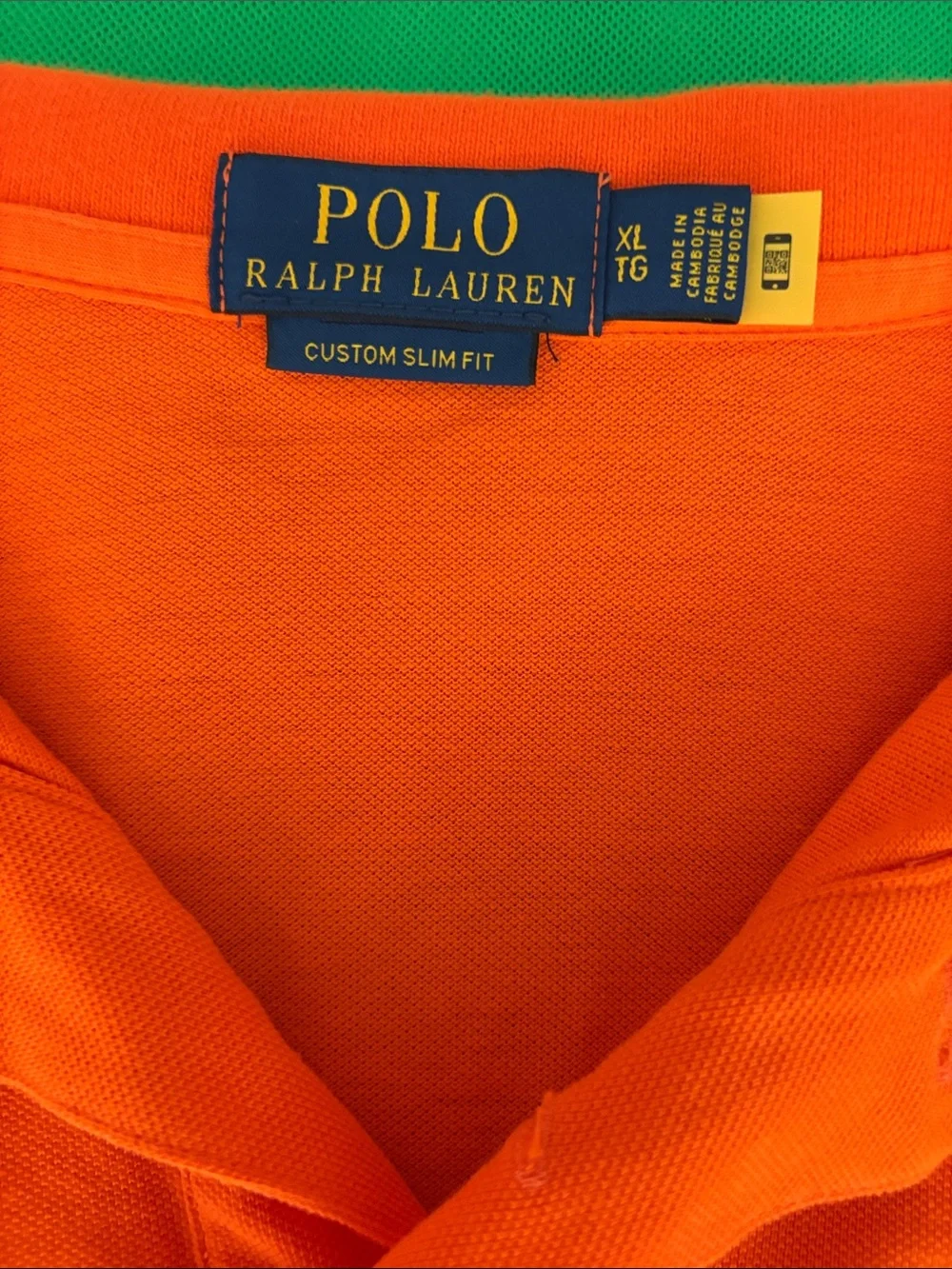 Polo by Ralph Lauren Men’s Orange Polo with Embroidered Players/ custom slim fit